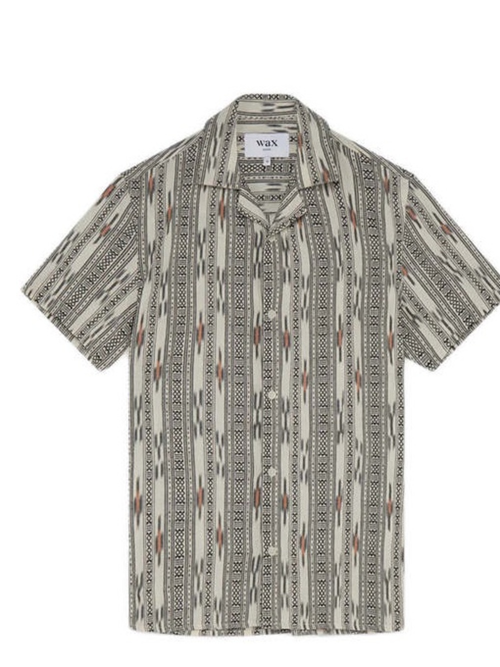 Wax London Didcot Organic Cotton Shirt, Sz Small, Aztec Ikat Print